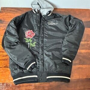 Primitive‎ Skateboarding Rose Eye Bomber Jacket Hooded Black Medium